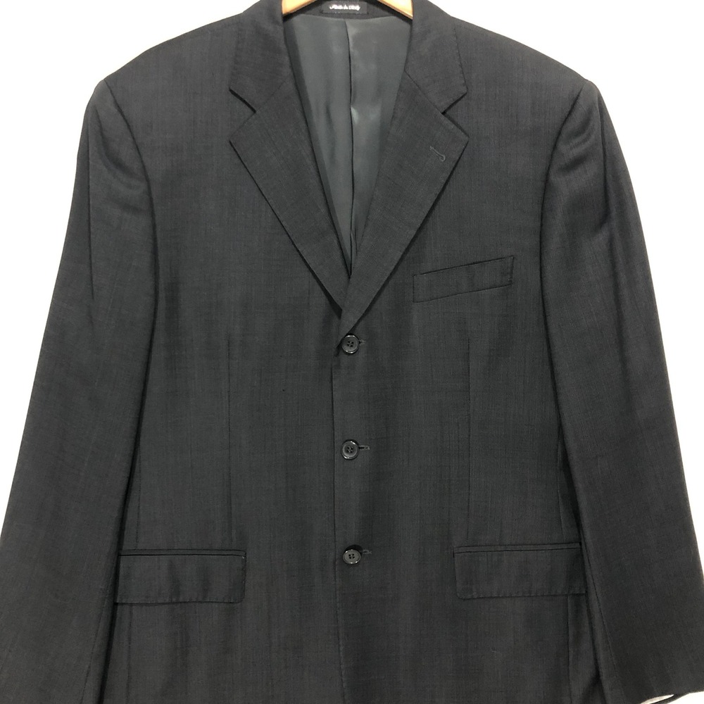 Carlo Palazzi 44L Wool 3-Button Blazer‎ Sport Coat Charcoal Grey Made in Italy
